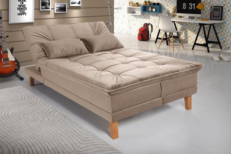 Imagem de Sofá Cama Berlim Pés de Madeira Espuma D33