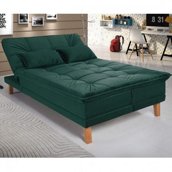 Sofá Cama Berlim Plus 3 Lugares em Veludo Império Estofados Menor preço em Sofá Cama Berlim Plus 3 Lugares em Veludo Império Estofados