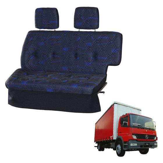 Imagem de Sofá Cama Caminhão MB Atego 1418 Cabine Simples Azul