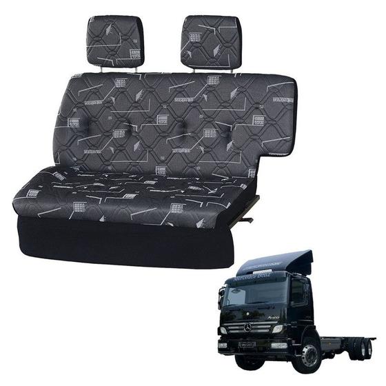 Imagem de Sofá Cama Caminhão MB Atego 2425 Cabine Simples Cinza