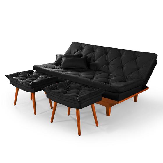 Sofá Cama Caribe + Duas Banquetas Rubi - Essencial Estofados Menor preço em Sofá Cama Caribe + Duas Banquetas Rubi - Essencial Estofados