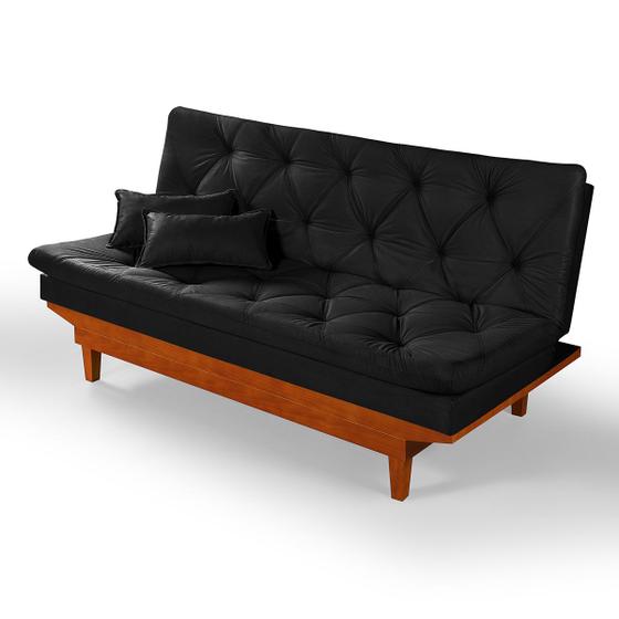 Imagem de Sofa Cama Caribe Reclinavel Base Em Madeira Essencial Estofados