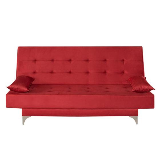 Imagem de Sofa Cama Casal 2 em 1 Sala Quarto Reclinavel Almofadas Cor