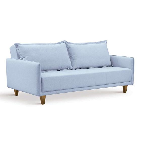 SofáCama Casal 3 Lugares Miami Algodão Cinza Claro Mesclado Armazém