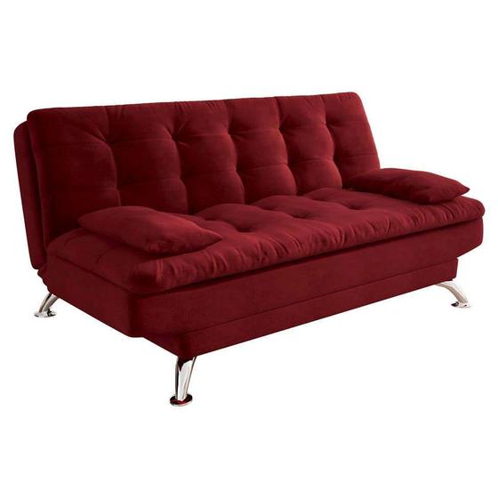 Imagem de Sofá-Cama Casal 3 Lugares Premium Suede Vermelho