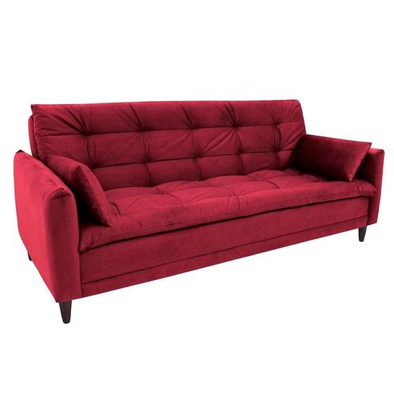 Imagem de Sofá-Cama Casal 3 Lugares Sofia Suede Vermelho