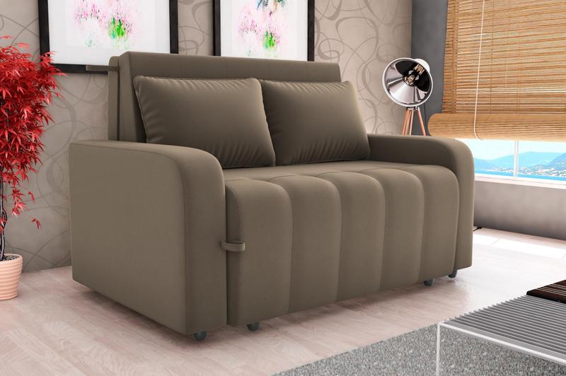 Imagem de Sofá Cama Casal Amora New 3 Lugares Reclinável Com Almofadas Luxo Em Veludo Cinza Premium