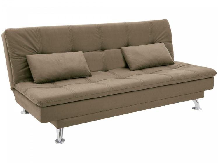 Sofá-cama Casal Reclinável Suede Linoforte Yasmin Imagem de Sofá-cama Casal Reclinável Suede Linoforte Yasmin