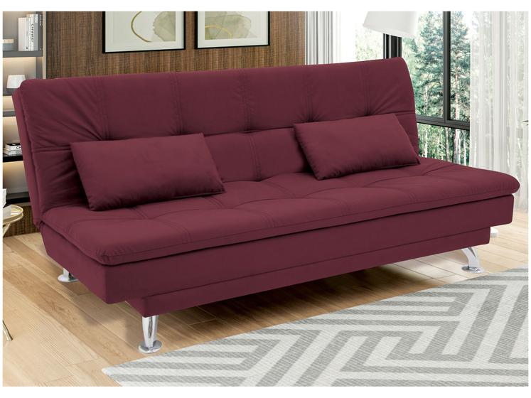 Sofá-cama Casal Reclinável Suede Linoforte Yasmin Imagem de Sofá-cama Casal Reclinável Suede Linoforte Yasmin