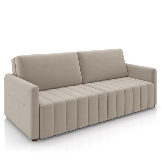 Imagem de Sofá Cama Casal Retrátil 2 Lugares 192cm Atlas M22 Suede Bege - Mpozenato