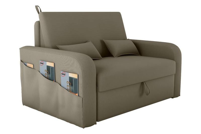 Imagem de Sofá Cama com Baú 2 Lugares 140cm Lady Day Capuccino Matrix