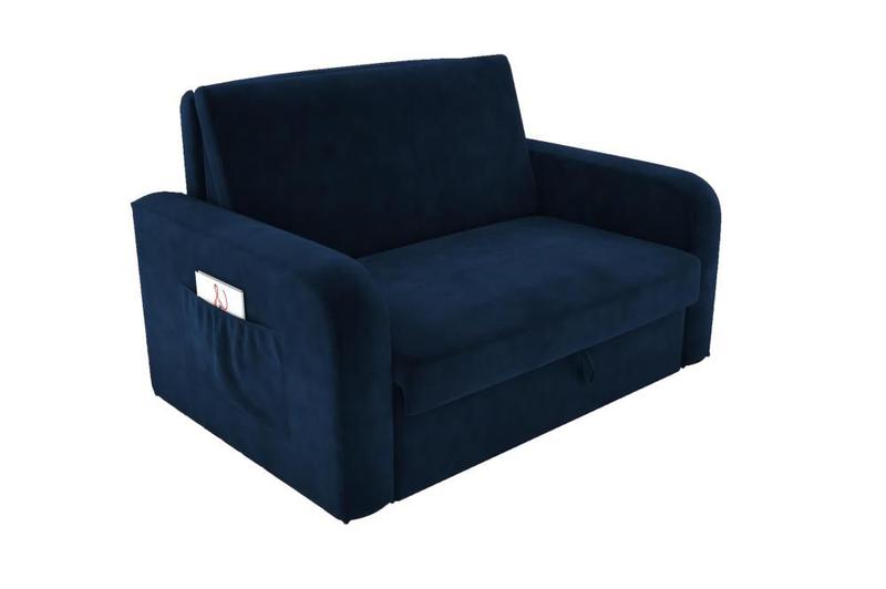 Imagem de Sofá Cama com Baú 2 Lugares Daiane Azul Matrix
