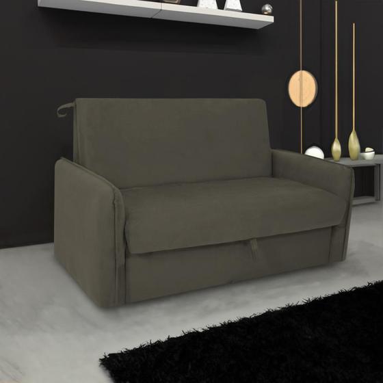 Imagem de Sofá Cama com Baú 2 Lugares Zaia chumbo Matrix