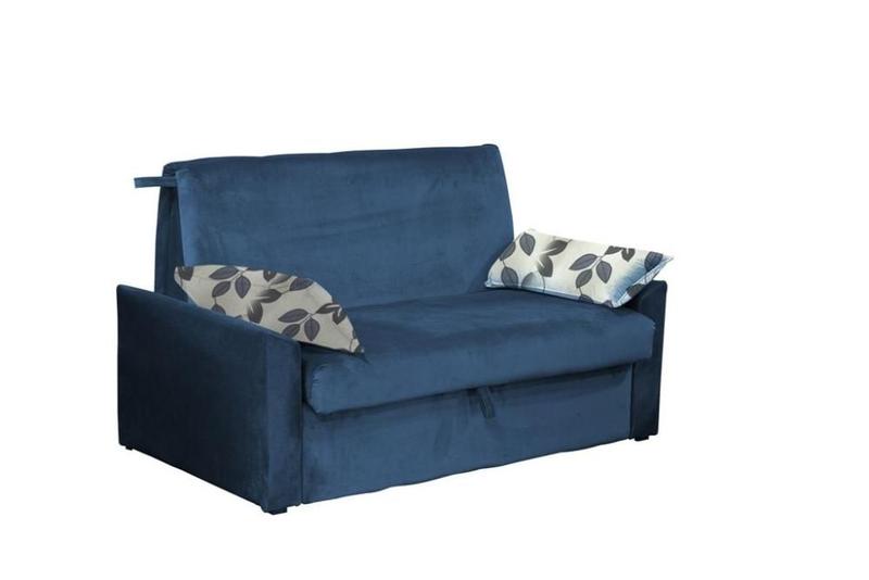 Sofá Cama com Baú Cristal - Azul light c/ almofada 424 Menor preço em Sofá Cama com Baú Cristal - Azul light c/ almofada 424
