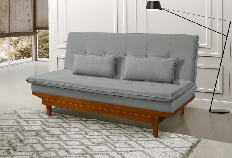 Sofá Cama Compacto P/Apartamento que Vira Cama Casal Revestido Sued/Paiva Com 2 Almofadas Menor preço em Sofá Cama Compacto P/Apartamento que Vira Cama Casal Revestido Sued/Paiva Com 2 Almofadas