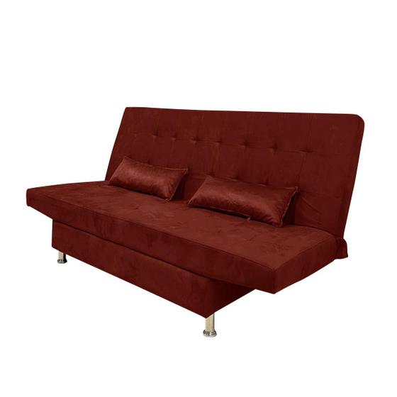 Imagem de Sofa Cama Dobravel Gabriella 3 Lugares 1,82m Com 2 Almofadas