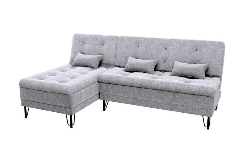 Imagem de Sofá Cama e Chaise 3 lugares 200cm Nice Cinza Matrix