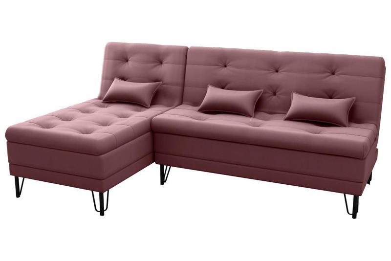 Imagem de Sofá Cama e Chaise 3 lugares 200cm Nice Rosê Matrix