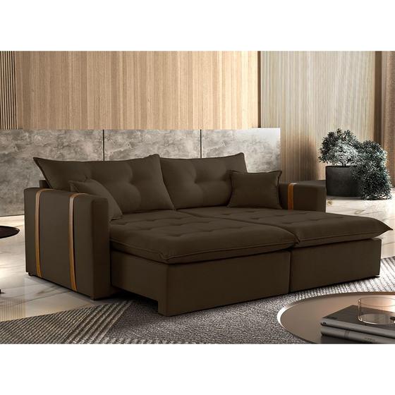 Imagem de Sofa Cama e Reclinavel Lisboa 2,00m 03 Lugares Mola Ensacada Txr