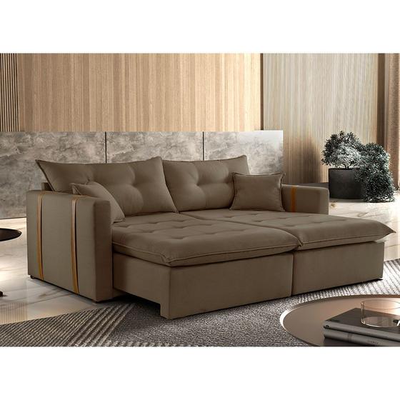 Imagem de Sofa Cama e Reclinavel Lisboa 2,20m 04 Lugares Mola Ensacada Txr