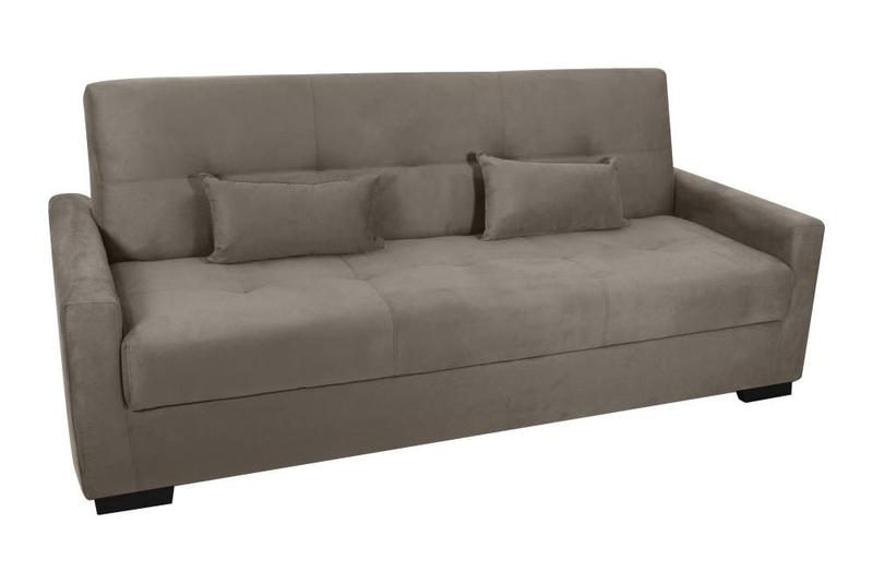 Sofá Cama Lavínia 3 Lugares Veludo Capuccino Matrix Menor preço em Sofá Cama Lavínia 3 Lugares Veludo Capuccino Matrix