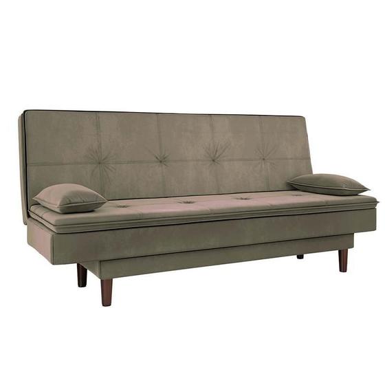 SofáCama Liverpool 190 cm Bege Claro Retrátil Durmam SofáCama