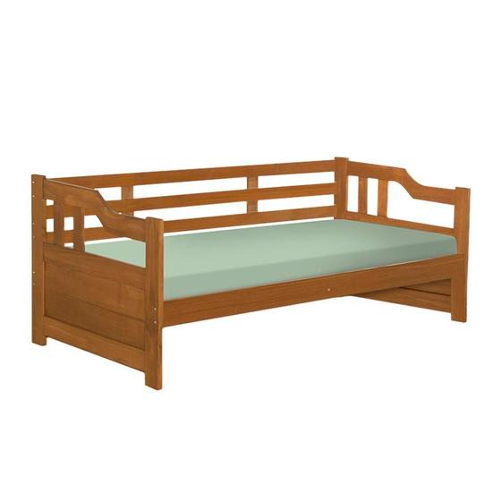 Imagem de Sofá Cama Madeira Maciça Solteiro Imbuia Shop JM