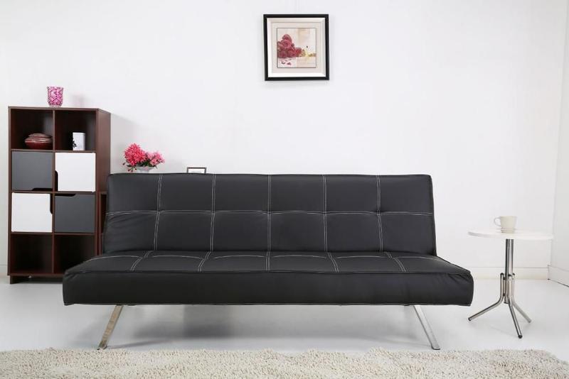 Sofá Cama Niza Preto 180x91x76cm Homy Sofá 3 Lugares Magazine Luiza