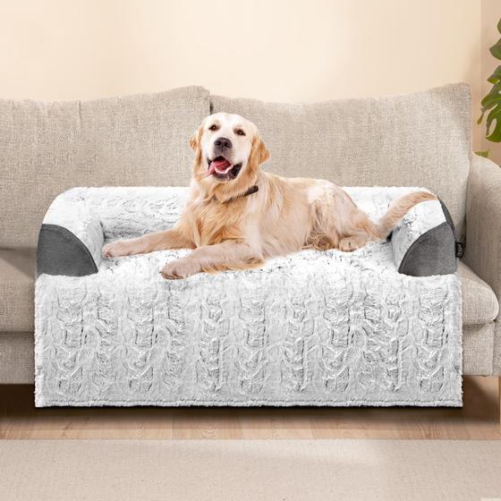 Imagem de Sofá-Cama para Cães Blunique - Calmante, Impermeável e com Viscoelástico (Cinza)