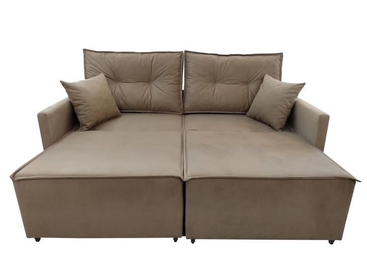 Sofá Cama Premium Sem Caixa - Suede - Bege Menor preço em Sofá Cama Premium Sem Caixa - Suede - Bege
