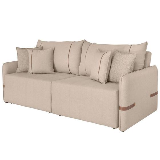 Imagem de Sofá Cama Retrátil 160cm Essence D05 Linho Bege-camel - Mpozenato