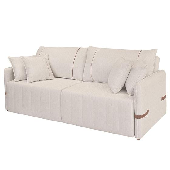 Imagem de Sofá Cama Retrátil 200cm Essence D05 Linho Cru/Camel - Mpozenato