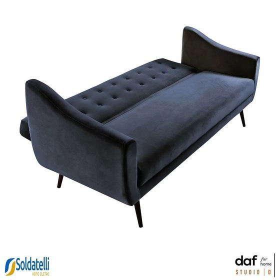 Imagem de Sofá Cama Retro Mimo 3 Lugares Veludo e Linho Várias Cores - DAF Mobiliário