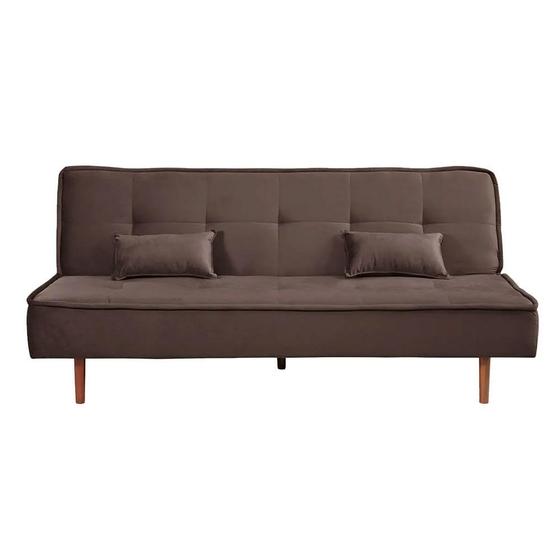 Imagem de Sofá Cama Silver 3 Lugares Reclinável Suede Marrom Café 1,92 Speciale Home