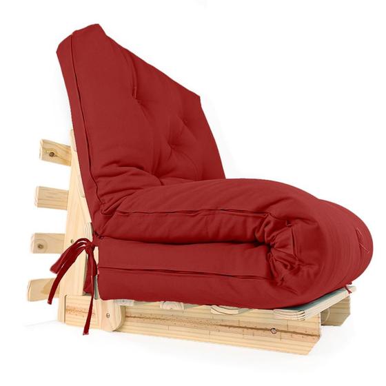 Imagem de Sofa Cama Solteiro Futon Dobrável Vermelho Acquablock