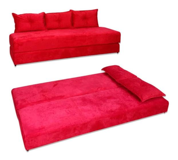 Imagem de Sofá-cama Vermelho 3 em 1 Sofanete 