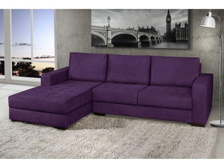 Imagem de Sofá Chaise 2 Lugares Suede Nápole