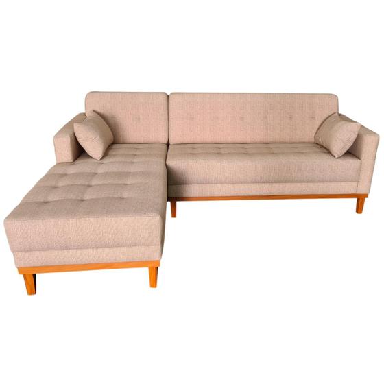 Imagem de Sofá  Chaise Gianni Base Madeira Tecido Acquablock  220cm