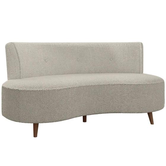 Imagem de Sofá Chaise Living 2 Lugares 135cm para Sala Istambul K01 Bouclê Bege - Lyam Decor