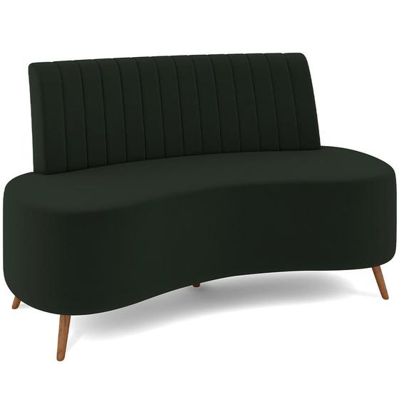 Imagem de Sofá Chaise Living 2 Lugares 160cm Para Sala Cayman K01 Veludo Verde - Lyam Decor