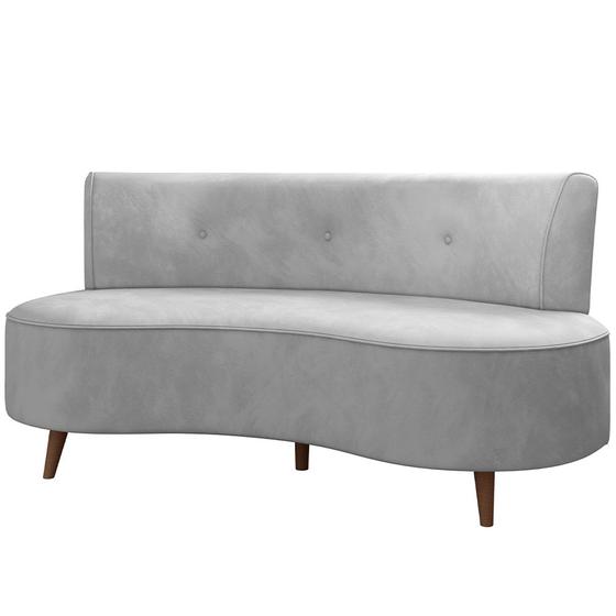 Imagem de Sofá Chaise Living 2 Lugares 160cm para Sala Istambul K01 Veludo Cinza - Lyam Decor