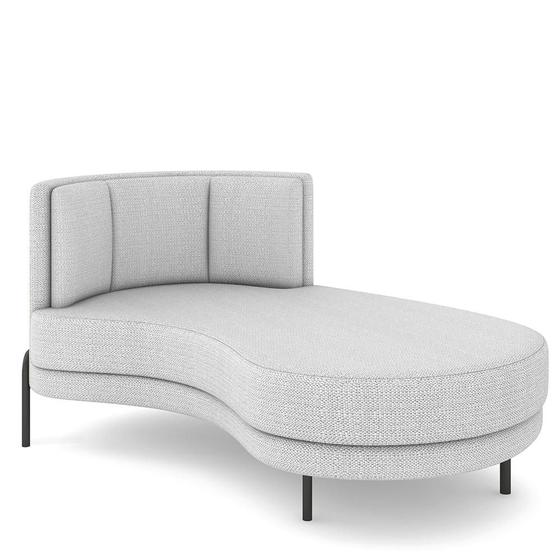 Imagem de Sofá Chaise Longue Sala de Estar Living Lucca Direito D02 Linho Cinza D-315 - Lyam Decor