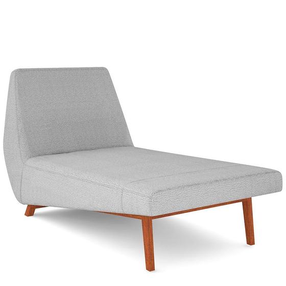 Imagem de Sofá Chaise Longue Sala de Estar Living Parisi 155 cm D02 Bouclê Cinza B-56 - Lyam Decor