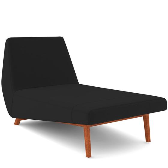 Imagem de Sofá Chaise Longue Sala de Estar Living Parisi 155 cm D02 Veludo Preto C-300 - Lyam Decor