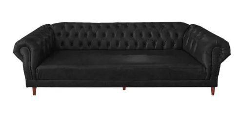 Imagem de Sofá Chesterfield Capitonê Duque 3 Lugares Suede Preto