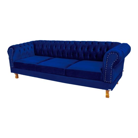 Imagem de Sofá Chesterfield Capitone Duque Azul Marinho 2,30cm