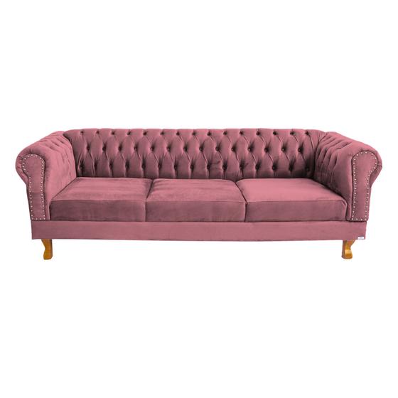 Sofá Chesterfield Capitone Duque Suede Rosé 1,80 Menor preço em Sofá Chesterfield Capitone Duque Suede Rosé 1,80