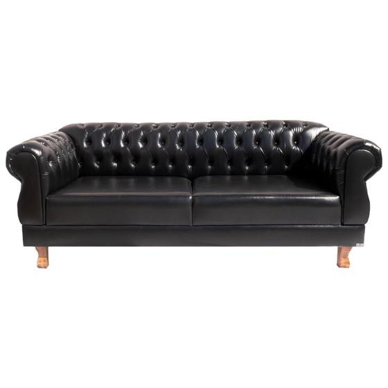 Imagem de Sofá Chesterfield Capitone Elisabeth Corano Preto 2,00cm