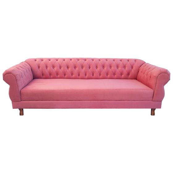 Imagem de Sofá Chesterfield Capitone Elisabeth Suede Rose 2,30