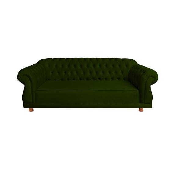 Imagem de Sofá Chesterfield Capitone Elisabeth Suede verde Musgo 2,00cm